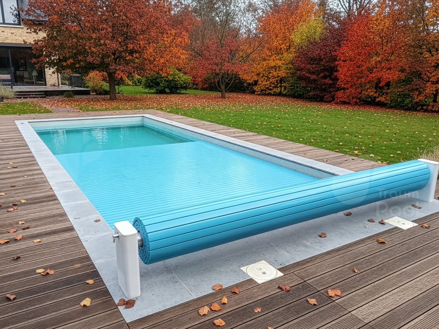 Automatische Poolabdeckung mit Rollladen oder manuell